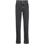 Brunello Cucinelli Kolgrå Slim-Fit Bomullsjeans Gray, Herr