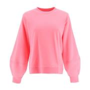 Ganni Puff Sleeves Sweatshirt Pink, Dam