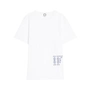 Ines De La Fressange Paris Broderad vit T-shirt White, Dam