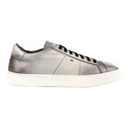 Santoni Italienska Lädersneakers Gray, Herr