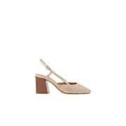 Bobbies Paris Champagne Slingback Pumps Beige, Dam