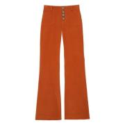 Ines De La Fressange Paris Flare Corduroy Byxor Orange, Dam