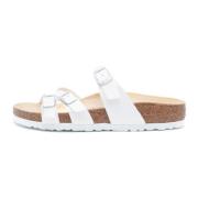 Birkenstock Vita Shiny Lizard Sandaler White, Dam