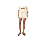 Ba&Sh Ekologisk Bomull Patchwork Shorts Beige, Dam