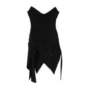 Mugler Svart Mesh Panel Klänning Black, Dam