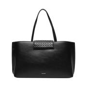 Calvin Klein Mini Quilt Medium Tote Väska Svart Black, Dam