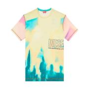 Diesel Grafiskt Tryck Oversized T-shirt - Gul Multicolor, Herr