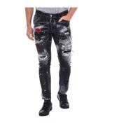 Dsquared2 Raka Byxor med Distressed Detaljer Multicolor, Herr