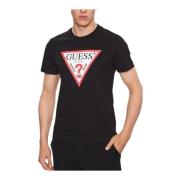 Guess Svart T-shirt med vanlig passform Black, Herr