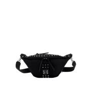 La Carrie Studded Nylon Crossbody Bag Svart Black, Dam