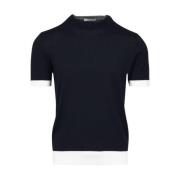 Paolo Pecora Svart T-shirt med vit kant Black, Herr