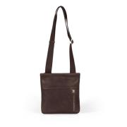 Howard London Mörkbrun läder Crossbody väska Brown, Herr