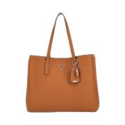 Guess Cognac Tote med Magnetlås Brown, Dam