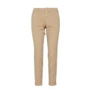 Fay Beige Bomull Byxor Regular Fit Fickor Beige, Dam