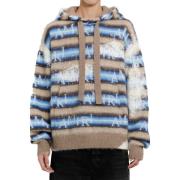 Amiri Randig Jacquard Hoodie med Känguruficka Multicolor, Herr