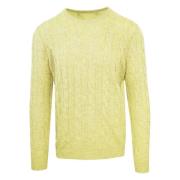 Malo Herr Cashmere Ull Långärmad Tröja Yellow, Herr