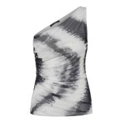 Bruuns Bazaar Mesh One-Shoulder Tie-Dye Top Multicolor, Dam