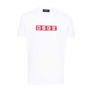 Dsquared2 Logo T-shirt med kontrastband White, Herr