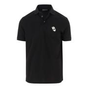 Emporio Armani Svart Bomullspolotröja Broderad Logotyp Black, Herr