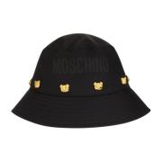 Moschino Svart Fiskarhatt med Guld Detaljer Black, Unisex