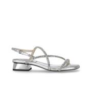 ASH Silver Sandal med Rhinestones Gray, Dam