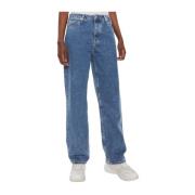 Calvin Klein Jeans Klassiska Denim Jeans Blue, Dam