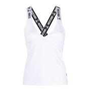 Moschino Vit Logotyp Tanktop White, Dam