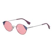 Fendi Cut Eye Sunglasses Silver Pink/Pink Pink, Dam