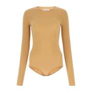 Maison Margiela Stretch Nylon Bodysuit i Skin Pink Beige, Dam