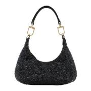 Giorgio Armani Svart Hobo-väska med Strass Black, Dam