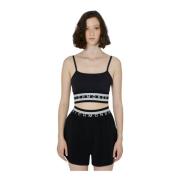 John Richmond Elastisk Midja Crop Top Ärmlös Black, Dam