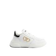 Love Moschino Vita Sneakers med Hjärtmönster White, Dam