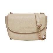 Love Moschino Ivory Axelväska med Guld Detaljer Beige, Dam