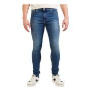Calvin Klein Jeans Blå Zip/Knapp Herr Jeans med Fickor Blue, Herr