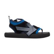 Off White Neopren och Mocka Sandaler Blue, Dam