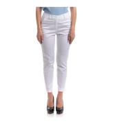 Seventy Slim Fit Bomull Stretch Ankellång Byxa White, Dam