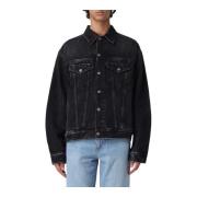 Haikure Stone Washed Denim Jacka Black, Herr