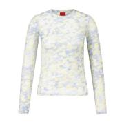 Hugo Boss Mesh Blommig Topp Diralina Multicolor, Dam