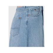 Pepe Jeans Blå Denim Maxi Kjol med Framslits Blue, Dam