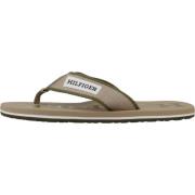 Tommy Hilfiger Strand Patch Flip Flops Beige, Herr