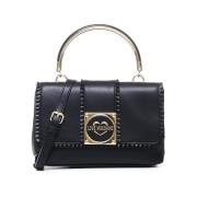 Love Moschino Svart Logoväska med Metallhandtag Black, Dam