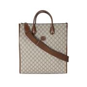 Gucci Vintage Pre-owned Belagd canvas totevskor Brown, Dam