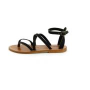 K.jacques Flat Sandals Black, Dam