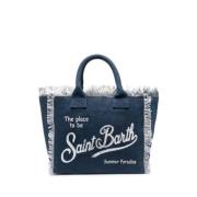 MC2 Saint Barth Fringed Vanity Toteväska Blue, Dam