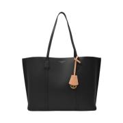 Tory Burch Svart Läder Perry Tote Väska Black, Dam