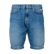 Roy Roger's Denim Shorts Med Logo Blue, Herr