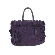 Prada Vintage Pre-owned Nylon handvskor Purple, Dam