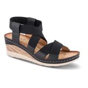 B&Co Bekväm Sandal med 60mm Kilklack Black, Dam