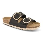 B&Co Bio-Sandal med Justerbara Remmar och Bekväm Fotbädd Black, Dam