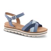 Gabor Blå Mocka Sandal med Kardborrelås Blue, Dam